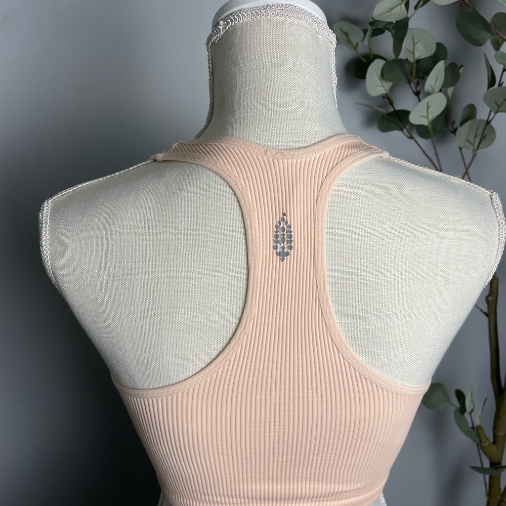 Free People Seamless Ribbed Racerback Bralette - Cream